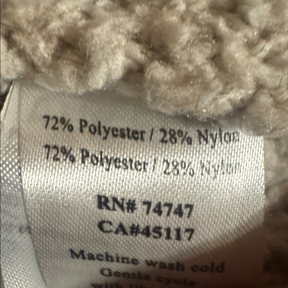 Natural Reflections Beige Cream Zip Up Cozy Sweater Size L - Picture 5 of 6